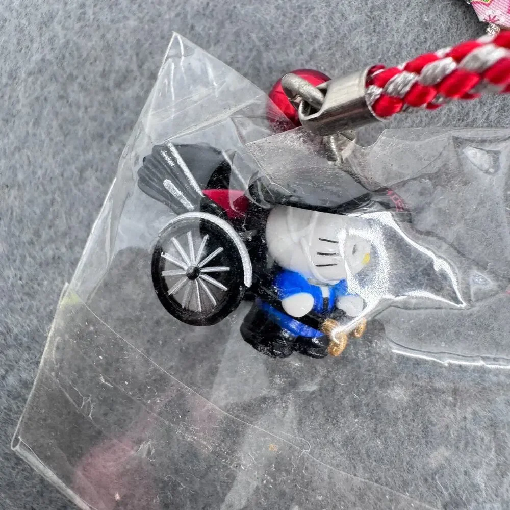 2006 Sanrio Hello‎ Kitty Gotochi Kitty Kyoto Rickshaw Keychain Phone Strap